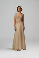 Sieste Ivory Voile Tulle Evening Gown for women, from POEM, The Viet Concept