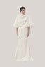White Xuan Di Straight Batwing Sleeved Satin Top for women, from TINH, The Viet Concept 
