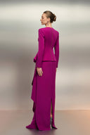 Celestia Crystal Draped Crepe Evening Gown for women, from 21SIX, The Viet Concept