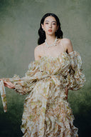 Ambré Couture Floral Ruffle Chiffon Maxi Gown for women, from LINH PHUNG, The Viet Concept