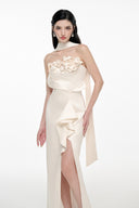 JOSÉPHINE • Collin Ivory Ruffle Column Gown