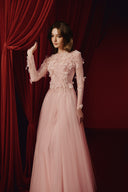  Akina 3D Lace Appliqué Tulle A-Line Evening Gown for women, from JOSEPHINE, The Viet Concept