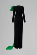 Luxury Column Evening Gown Trapeze Neckline With Oversized Bow for women, from IHF ATELIER, The Viet Concept