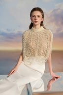 Celine Pearl Embellished Luxury Taffeta Off-Shoulder Gown for women, from 21SIX, The Viet Concept