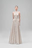 Cream Aurelia A-line Halter Neck Lace Floor Length Dress for women, from Maison Des Copains, The Viet Concept 