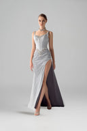 Aura Crystal Hand-Embellished Mesh Cup Maxi Dress for women, from DANG PHONG DESIGNER, The Viet Concept