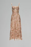 Xavia Brown Lace Tulle Formal Evening Gown for women, from JOSEPHINE, The Viet Concept