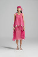 Celestia Draped Organza Midi Skirt for women, from CAOSTU, The Viet Concept