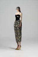  Shatterlight Embellished Velvet Sequin Sculpted Midi Dress for women, from SORAMAME, The Viet Concept