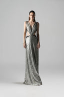 Flicker Metallic Lamé Cut-Out Gown for women, from SORAMAME, The Viet Concept
