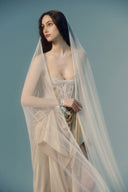 Maia Cream Lace & Satin Corset Couture Dress for women, from LA VIERGE, The Viet Concept 