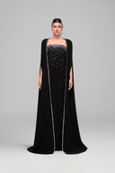 Maha Crystal Embellished Crepe Gown With Latifa Cape for women, from 21SIX, The Viet Concept