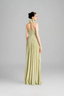 Nasir Gathered Scoop Neck Tencel Floor Length Dress for women, from Maison Des Copains 