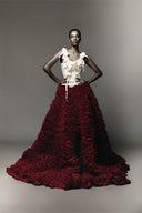 Ilaria Floral Appliqué Chiffon Ball Gown Skirt for women, from DAS LA VIE, The Viet Concept 
