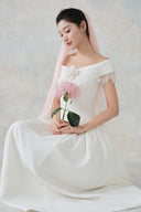 LARMES • Odile Ivory Sculpted Evening Gown