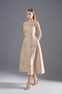 ROSEE de MATIN • Picture Embroidery Cup Midi Dress