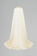 Aliora Crystal Embellished Gold Glitter Mesh Cape for women, from CALISTA, The Viet Concept