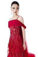 Flame of Love Off-Shoulder 3D Floral Couture Gown for women, from MR CRAZY & LADY SEXY, The Viet Concept 