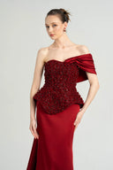 21SIX • Samirah Silk Taffeta & Tulle Crystal-Embellished Couture Gown