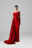 Parisa Silk Taffeta Strapless Crystal Draped Bodycon Gown for women, from 21SIX, The Viet Concept