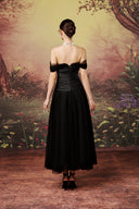 Chrissy Noir Off-Shoulder Layered Maxi Dress for women, from JOSEPHINE, The Viet Concept 