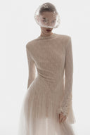 L'ALLÉE • High-Neck Draped Evening Gown