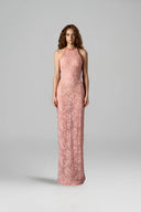 Lunaria Crystal Halter Mesh Lace Maxi Dress for women, from IHF STUDIO, The Viet Concept 