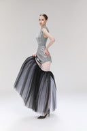 Freya Asymmetrical Sequin Gown with Layered Tulle Train for women, from SORAMAME, The Viet Concept
