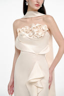 JOSÉPHINE • Collin Ivory Ruffle Column Gown