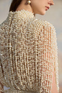 Celine Pearl Embellished Luxury Taffeta Off-Shoulder Gown for women, from 21SIX, The Viet Concept