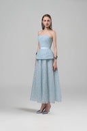 Kylie Blue Lace Tulle Elegant Evening Gown for women, from JOSEPHINE, The Viet Concept