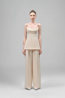 Veloria Peplum Spaghetti Strap Crepe Top for women, from Maison Des Copains, The Viet Concept 