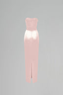 Celestia Pink Crystal Corset Silk Taffeta Maxi Dress for women, from IHF STUDIO, The Viet Concept 