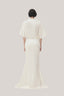 White Xuan Di Straight Batwing Sleeved Satin Top for women, from TINH, The Viet Concept 