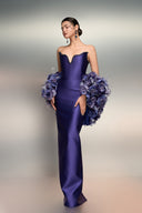 Noora Royale Embellished Taffeta Gown With Feather Cape for women, from 21SIX, The Viet Concept