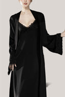 Black Amelie Long Robe Lace Back for women, from DORO, The Viet Concept 