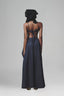 Blue Overlaid Pleated Pant for women, from Keira Tong, the Viet Concept 