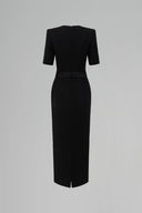 Verdéline Trapezium Neck Crystal Bow Midi Dress for women, from IHF STUDIO, The Viet Concept 