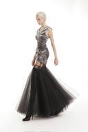SORAMAME • Gunmetal Grey Convergence Fold-Over V-Neck Mini Dress