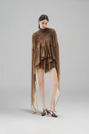 LA VIERGE • Canela Tiered Ruffled Crepe Mini Dress