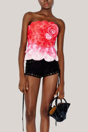 Hellebore Strapless Floral Taffeta Top for women, from DAS LA VIE, The Viet Concept 