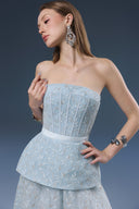 Kylie Blue Lace Tulle Elegant Evening Gown for women, from JOSEPHINE, The Viet Concept