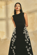 Crystal Bloom 3D Floral Embellished Midi Dress for women, from L'SCARLETT, The Viet Concept