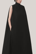 Black Nhat Gia Tent High Neck Taffeta Maxi Dress for women, from TINH, The Viet Concept 