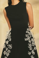 Crystal Bloom 3D Floral Embellished Midi Dress for women, from L'SCARLETT, The Viet Concept