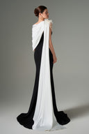 Negin Silk Crepe Asymmetric Cape Fishtail Gown for women, from 21SIX, The Viet Concept
