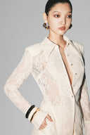 White Sienna Shirt Fitted Lace Shirt for women, from HUONG, The Viet Concept 