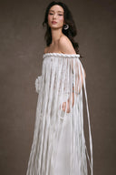 KEIRA TONG • Fringe Lace Off-Shoulder Corset Top