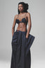 Blue Overlaid Pleated Pant for women, from Keira Tong, the Viet Concept 