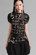 Black Laser Cut Tee for women, from Lecia, The Viet Concept 